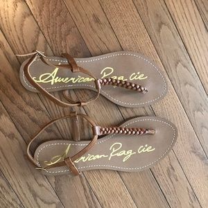 American Rag Brown Braided Thong Sandals